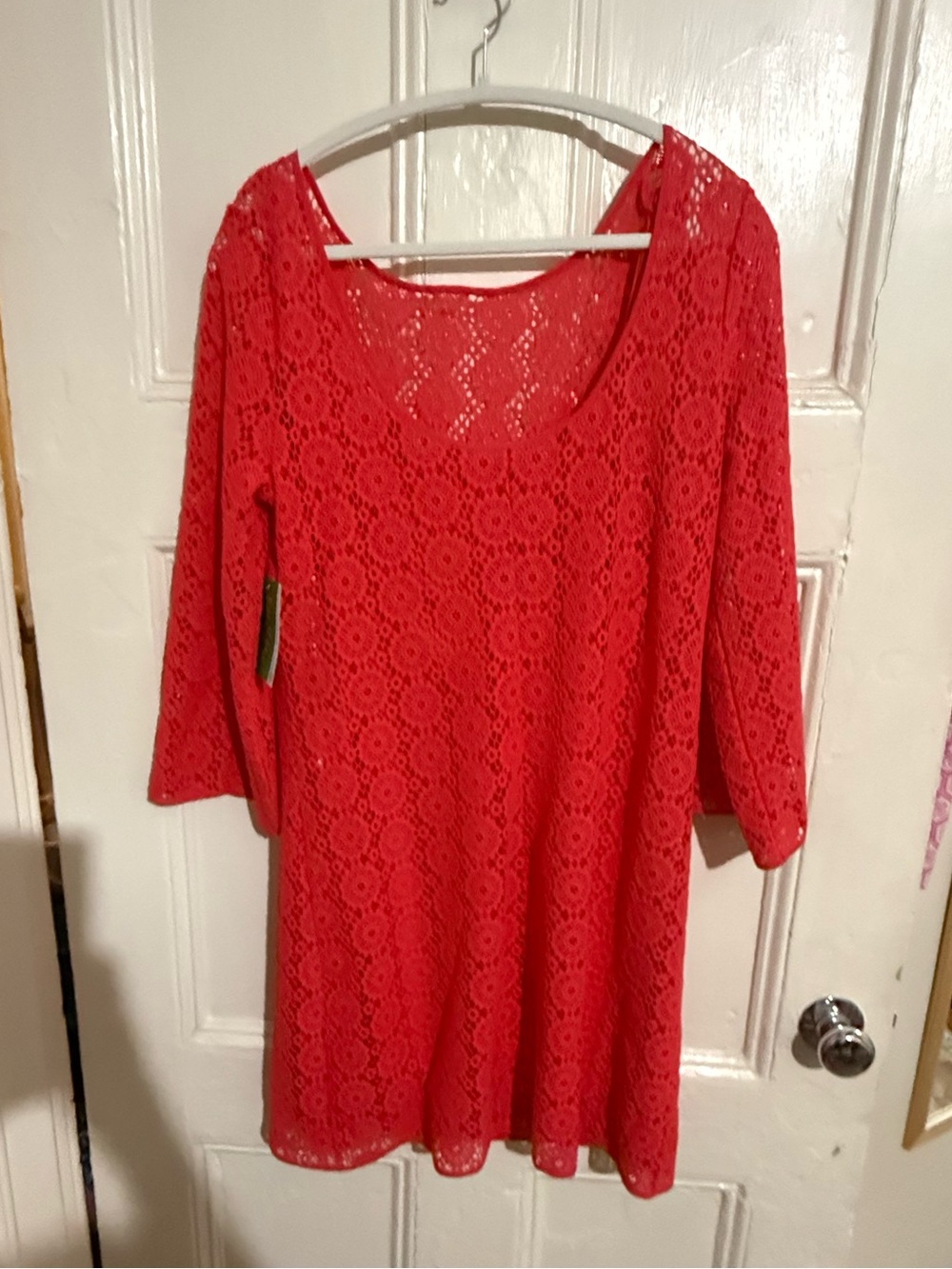 Lilly Pulitzer Red Crochet Lace Tunic Top